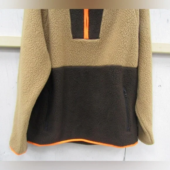 Champion+Todd Snyder Fleece Hoodie Size XL Brown/Orange Half Zip Pullover - Picture 6 of 8